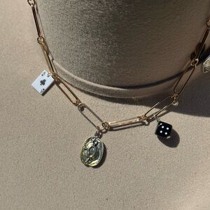 Gold and Black Charm Necklace